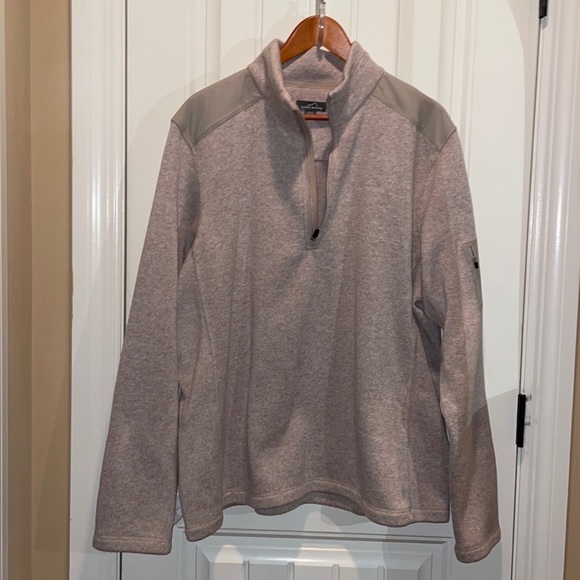 Eddie Bauer MENS XXL HEAVY PULLOVER LONGSleeve Faux Turtleneck with Zip closure - Picture 1 of 15